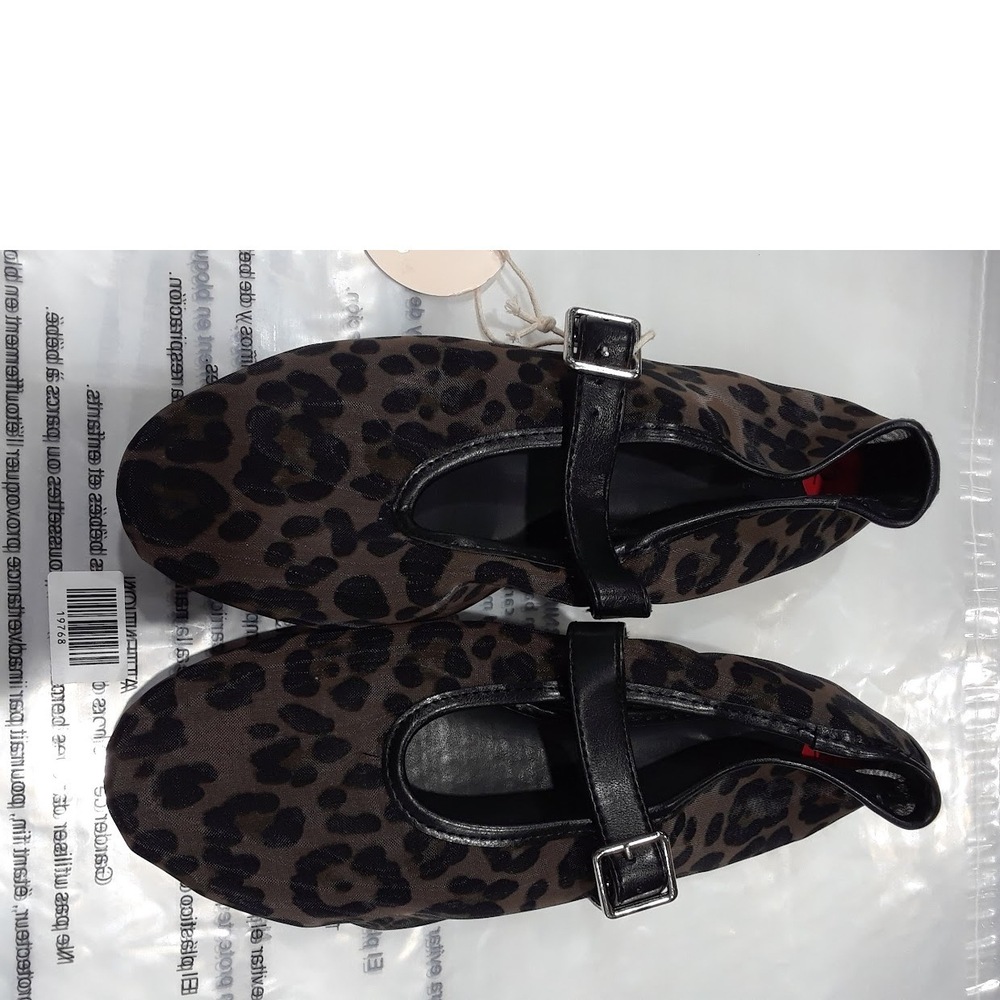Camila Coelho Mesh Flats with Leopard Detail Black Brown 6